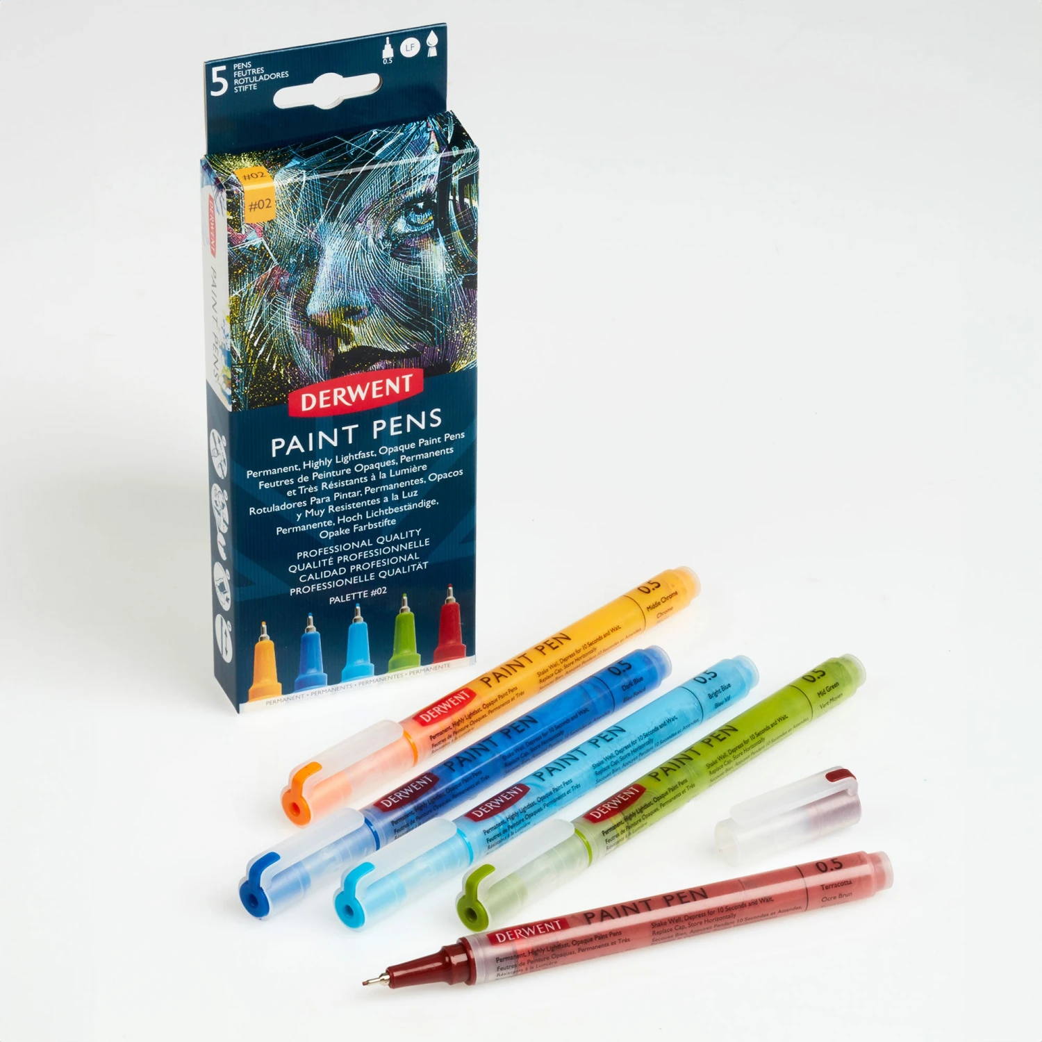Derwent Paint Pens - Set Of 5 #02 2 Derwent Paint Pens - Set Of 5 #02 - Image 2