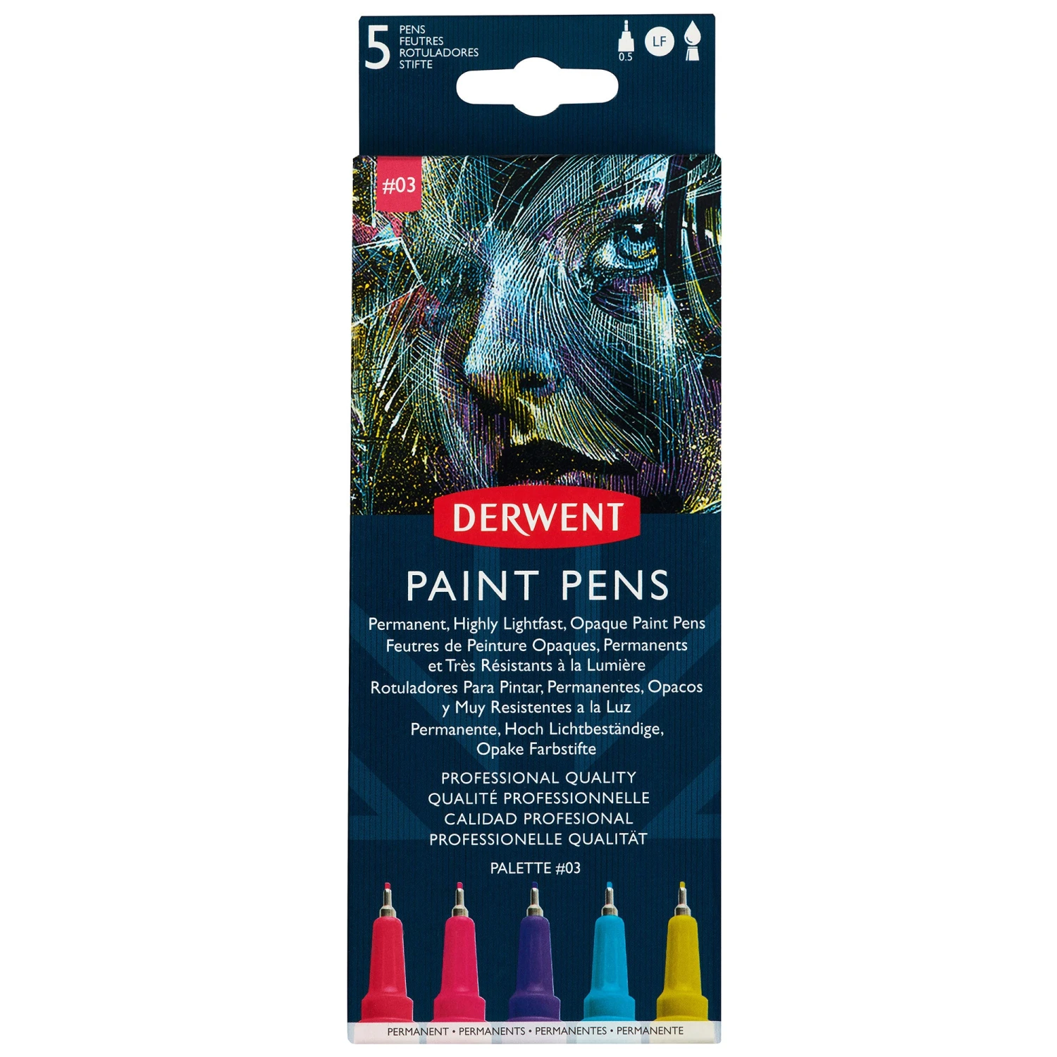 Derwent Paint Pens - Set Of 5 #03 1 Derwent Paint Pens - Set Of 5 #03