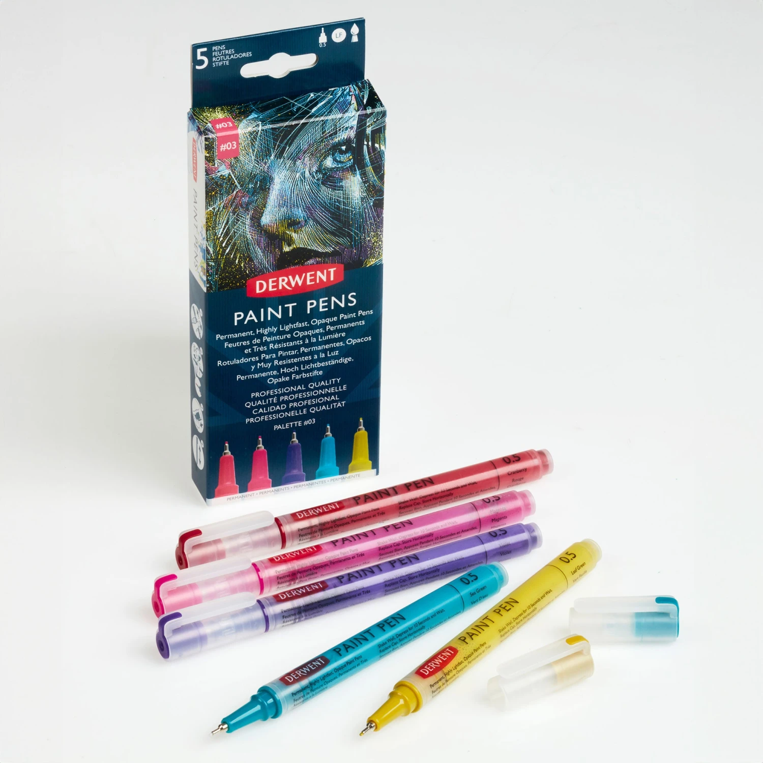 Derwent Paint Pens - Set Of 5 #03 2 Derwent Paint Pens - Set Of 5 #03 - Image 2