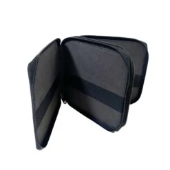 Panart Leatherite Pencil Case – 96 Pencils -ARTdiscount Panart black pencil case open