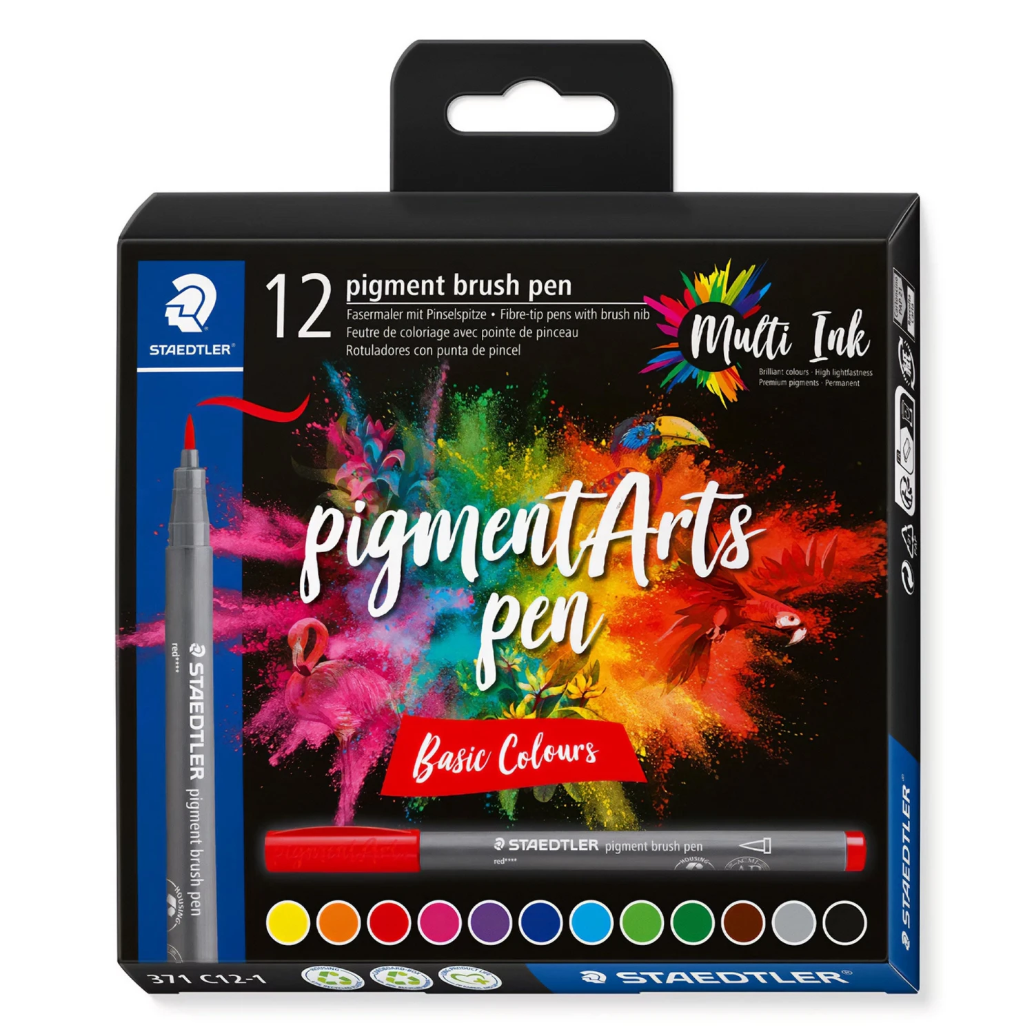 Staedtler Pigment Arts Multi Ink Brush Pens Basic Colours Set Of 12 1 Staedtler Pigment Arts Multi Ink Brush Pens Basic Colours Set Of 12