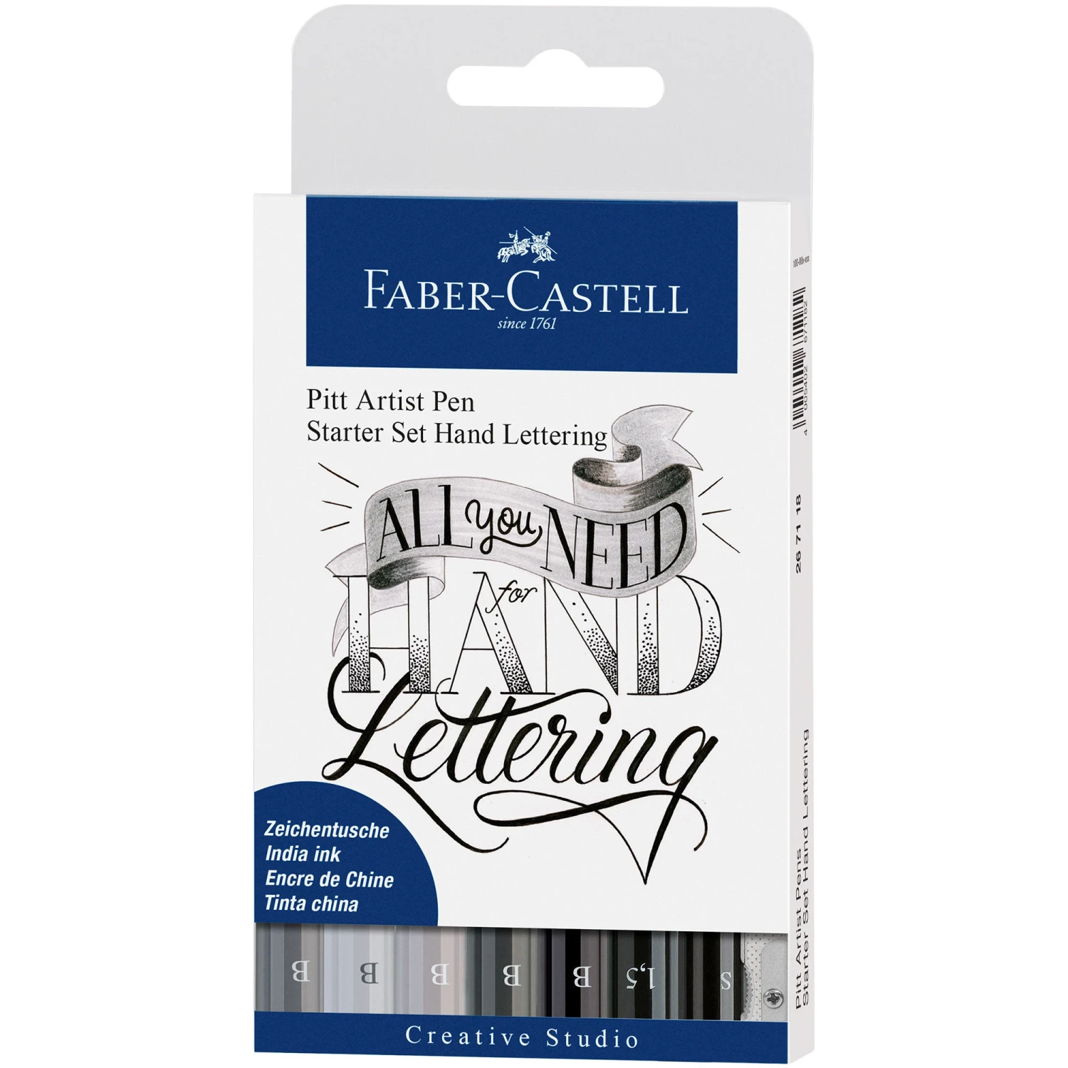 Faber-Castell Indian Ink Pitt Artist Pens - Hand Lettering Set Of 9 1 Faber-Castell Indian Ink Pitt Artist Pens - Hand Lettering Set Of 9