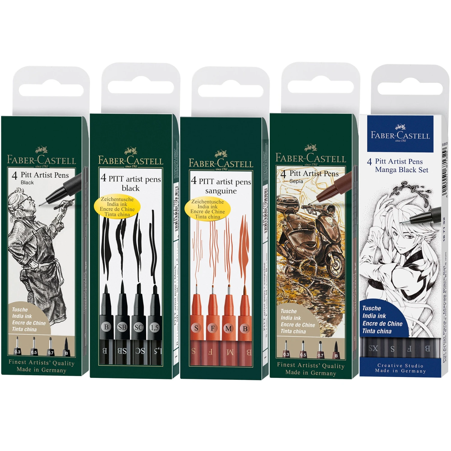 Faber-Castell Fine Pitt Brush Pen Sets Of 4 1 Faber-Castell Fine Pitt Brush Pen Sets Of 4