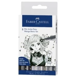 Faber-Castell Fine Pitt Brush Pen Sets Of 8 -ARTdiscount Pitt Brush 8 Manga