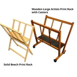 MEEDEN Large Artists Print Rack With Castors - Walnut -ARTdiscount Print racks comparison