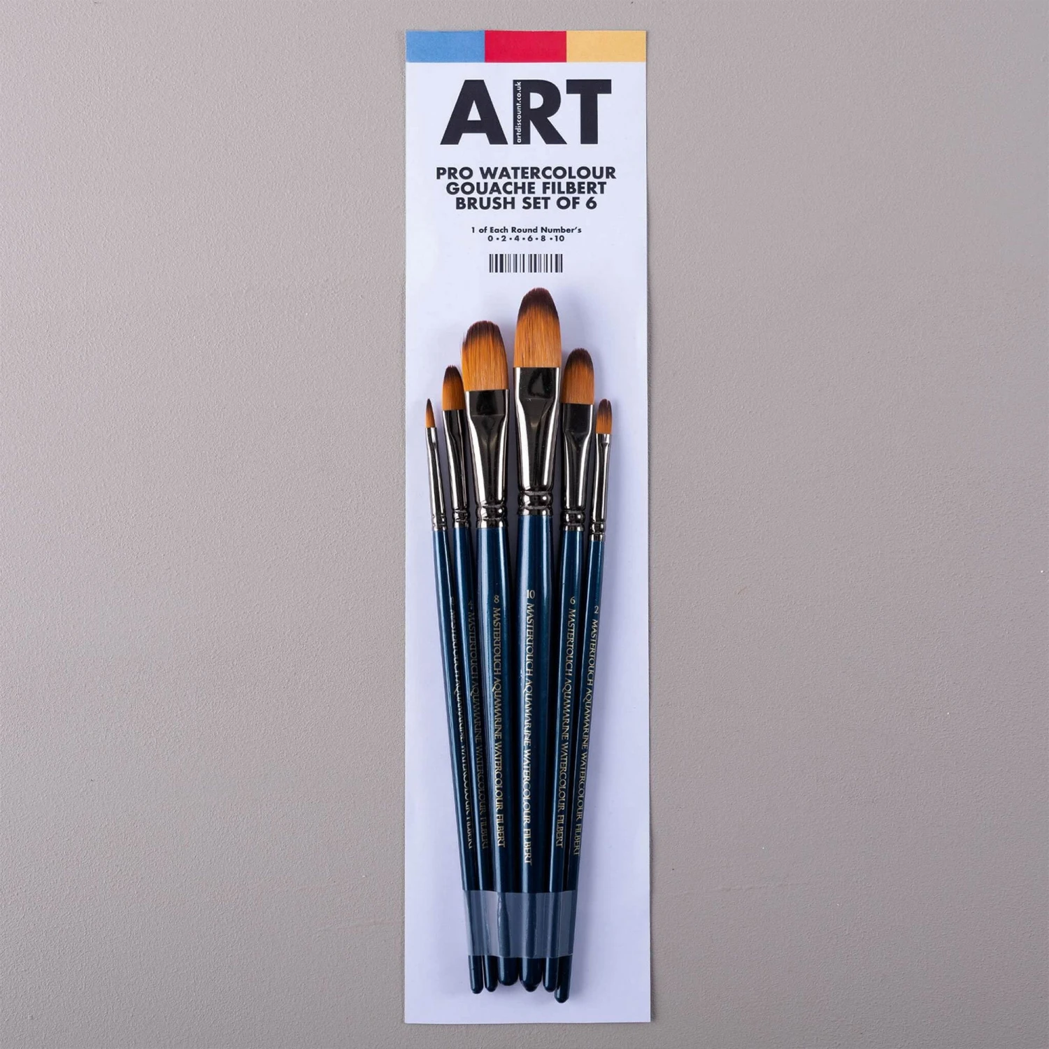 ARTdiscount Pro Watercolour/Gouache Filbert Brush Set Of 6 2 ARTdiscount Pro Watercolour/Gouache Filbert Brush Set Of 6 - Image 2