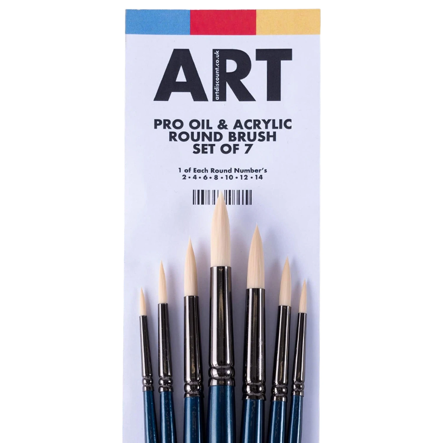 ARTdiscount Pro Oil & Acrylic Round Brush Set Of 7 1 ARTdiscount Pro Oil & Acrylic Round Brush Set Of 7