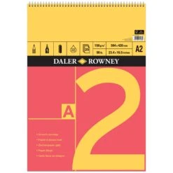 Daler-Rowney Red & Yellow Spiral Bound Pad -ARTdiscount Red Yellow Spiral A2