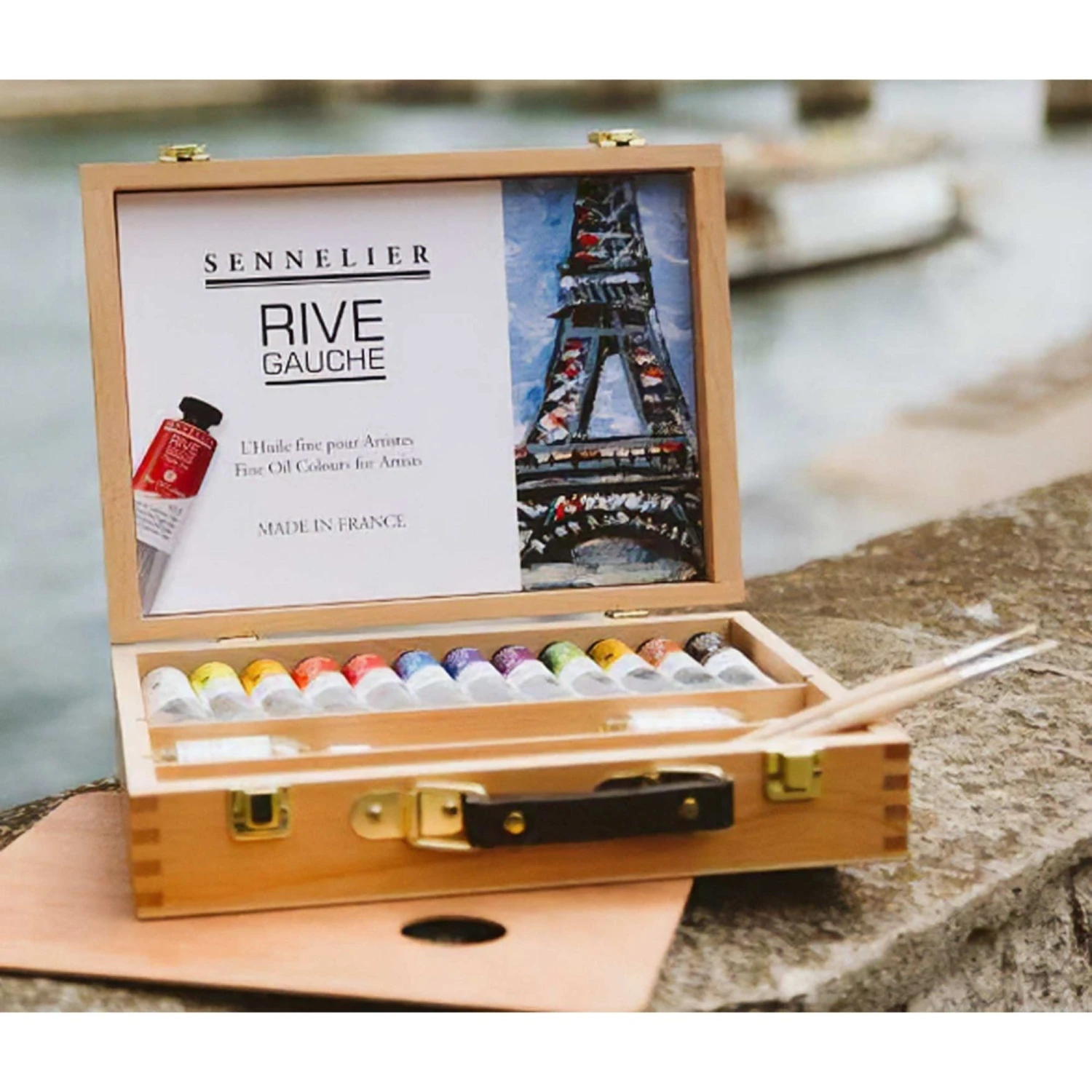 Sennelier Rive Gauche Wooden Box Set - Fast Drying Oils - 12 X 40ml & Accessories 2 Sennelier Rive Gauche Wooden Box Set - Fast Drying Oils - 12 X 40ml & Accessories - Image 2