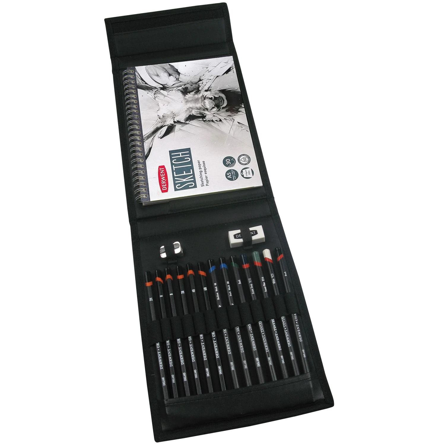 Derwent Sketching Wallet With Sketching Pencils And Accessories 2 Derwent Sketching Wallet With Sketching Pencils And Accessories - Image 2