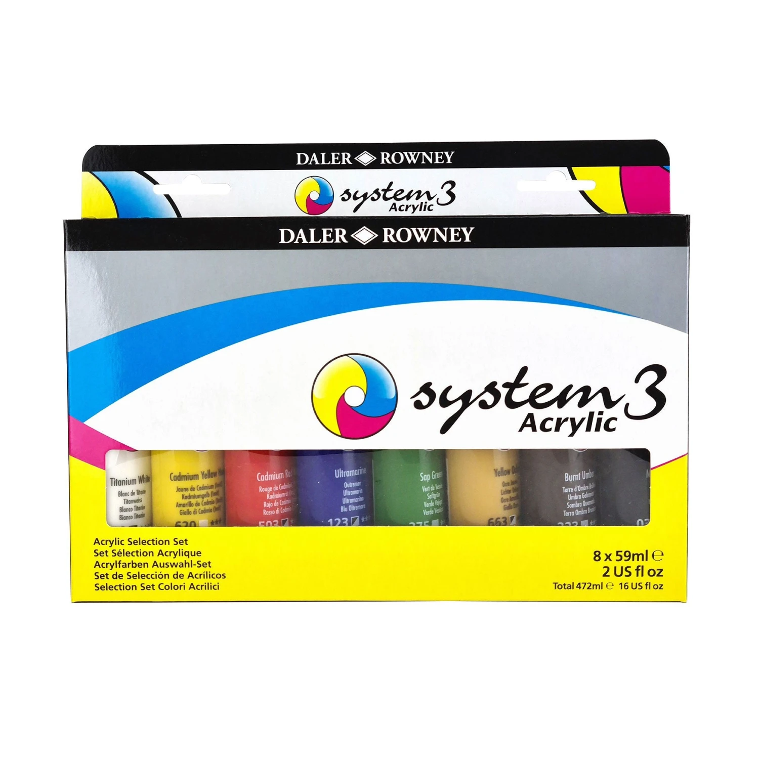Daler-Rowney System3 Selection Acrylic Paint Set - 8 X 59ml 1 Daler-Rowney System3 Selection Acrylic Paint Set - 8 X 59ml