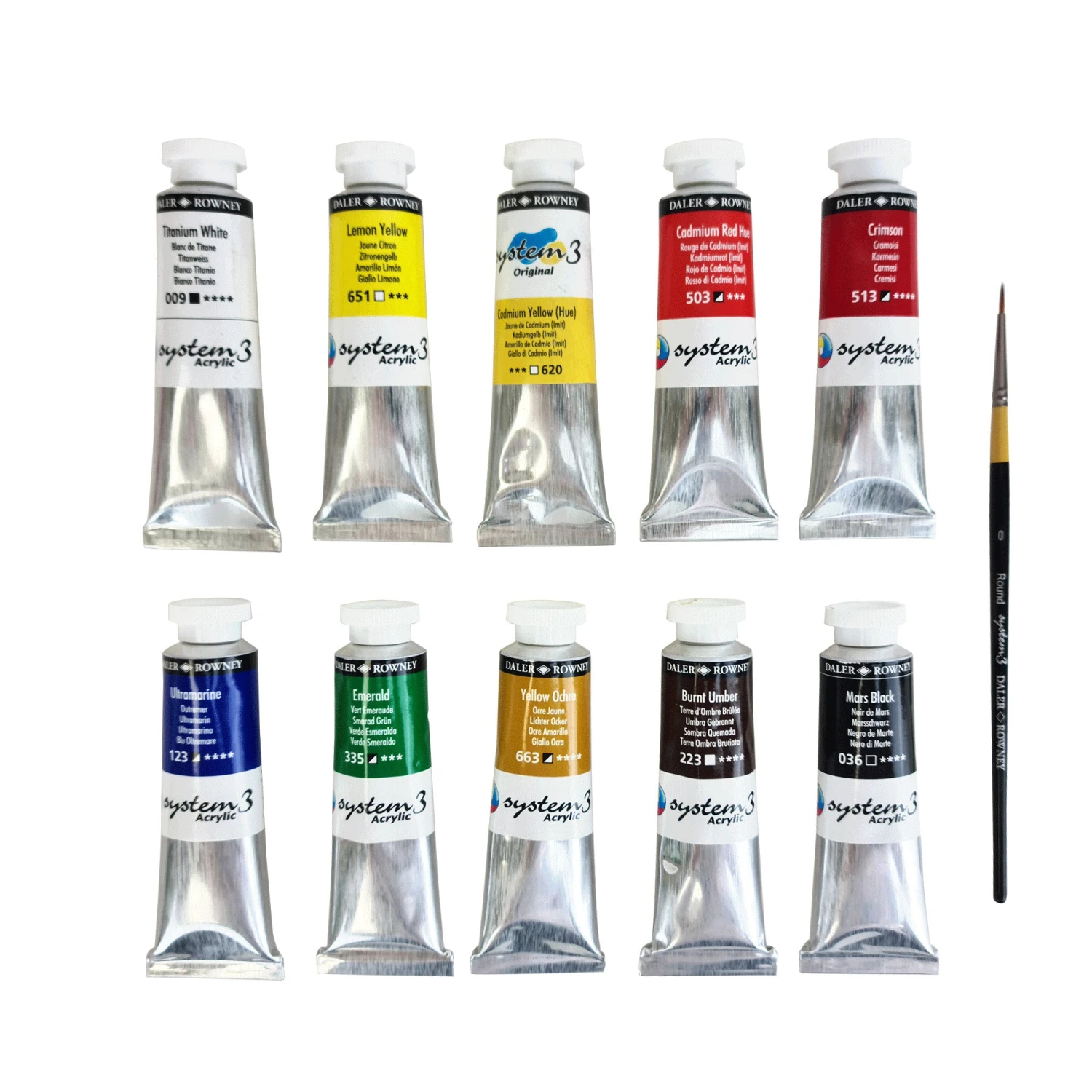 Daler-Rowney System3 Original Acrylic Studio Set - 10 X 37ml Tubes WITH FREE BRUSH 2 Daler-Rowney System3 Original Acrylic Studio Set - 10 X 37ml Tubes WITH FREE BRUSH - Image 2