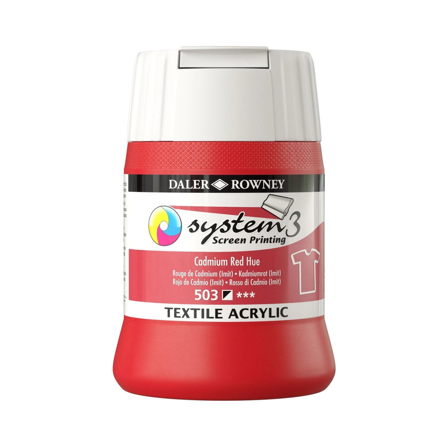 Daler-Rowney System3 Textile Screen Printing Acrylic Colour - 250ml - (White Cap) 1 Daler-Rowney System3 Textile Screen Printing Acrylic Colour - 250ml - (White Cap)