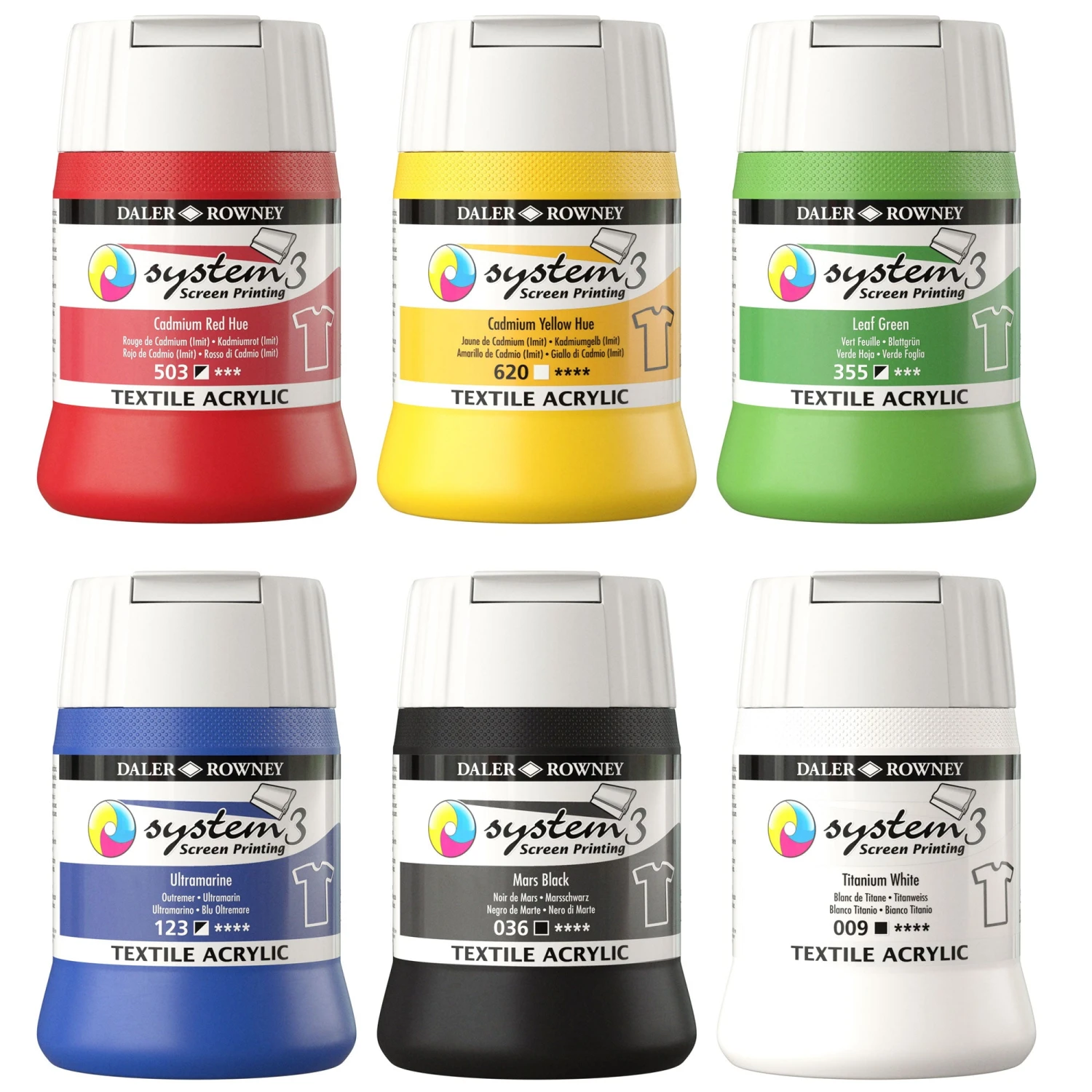 Daler-Rowney System3 Textile Screen Printing Acrylic Colour - 250ml - (White Cap) 2 Daler-Rowney System3 Textile Screen Printing Acrylic Colour - 250ml - (White Cap) - Image 2