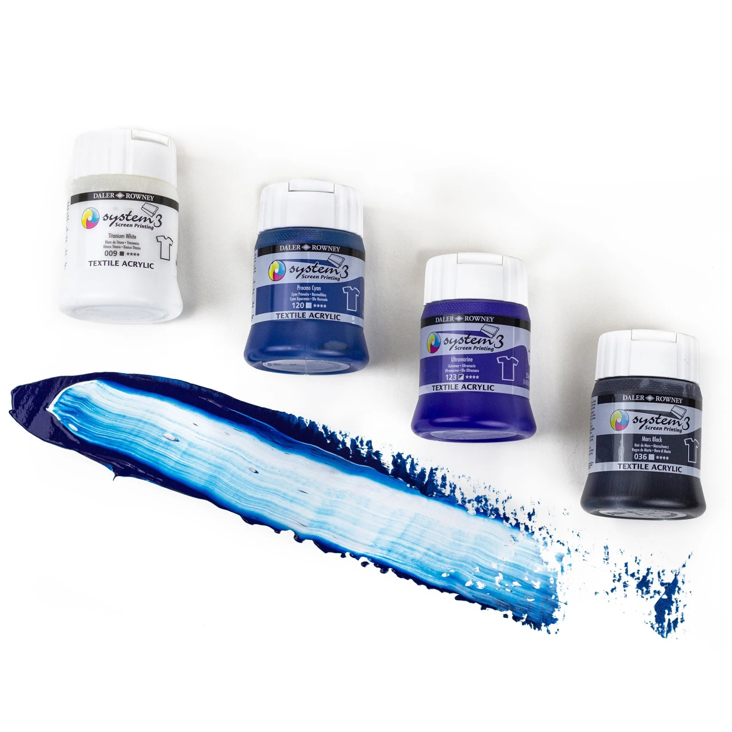 Daler-Rowney System3 Textile Screen Printing Acrylic Colour - 250ml - (White Cap) 3 Daler-Rowney System3 Textile Screen Printing Acrylic Colour - 250ml - (White Cap) - Image 3