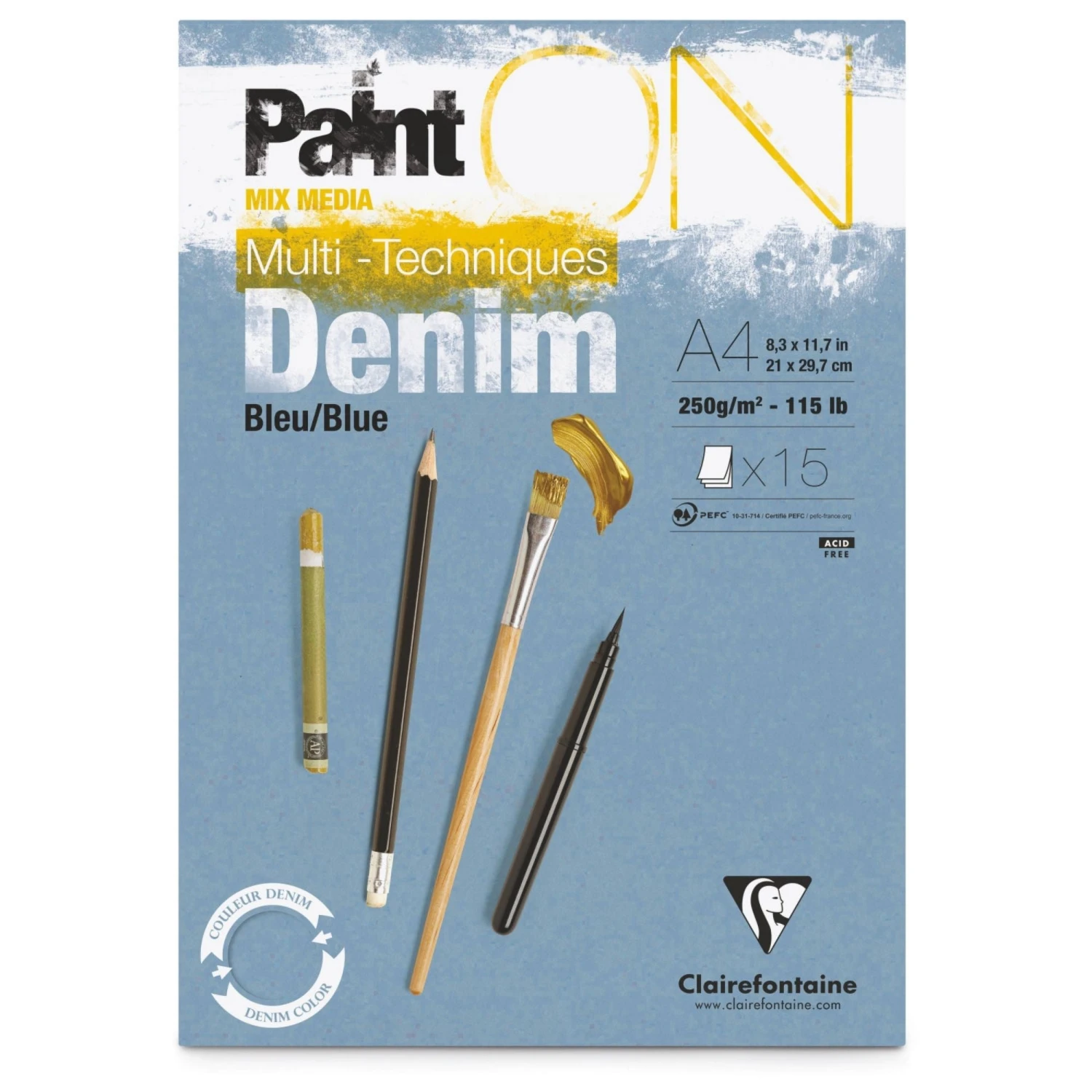 Clairefontaine Paint On Multi-Techniques Denim Pads 1 Clairefontaine Paint On Multi-Techniques Denim Pads