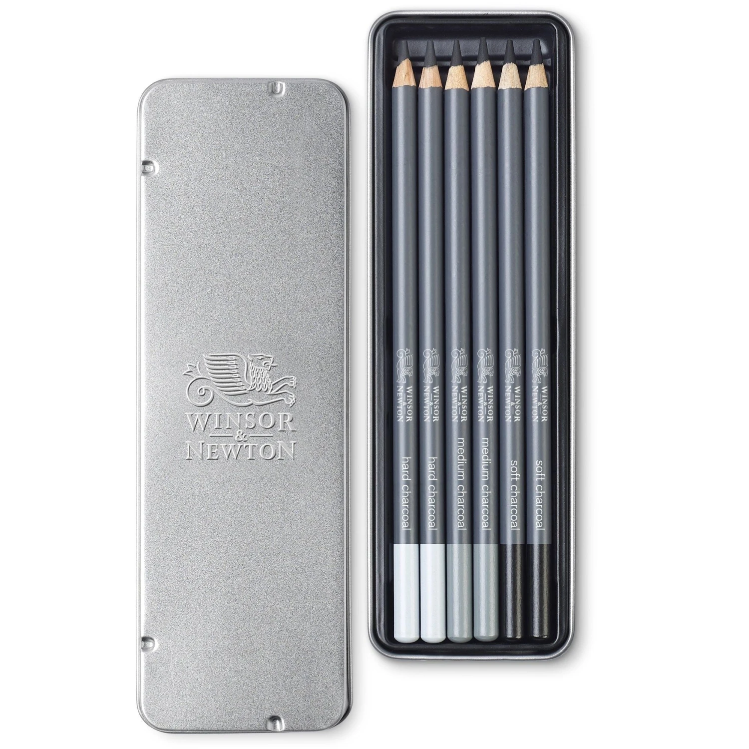 Winsor & Newton Studio Collection Charcoal Pencils - 6 Tin Set 2 Winsor & Newton Studio Collection Charcoal Pencils - 6 Tin Set - Image 2