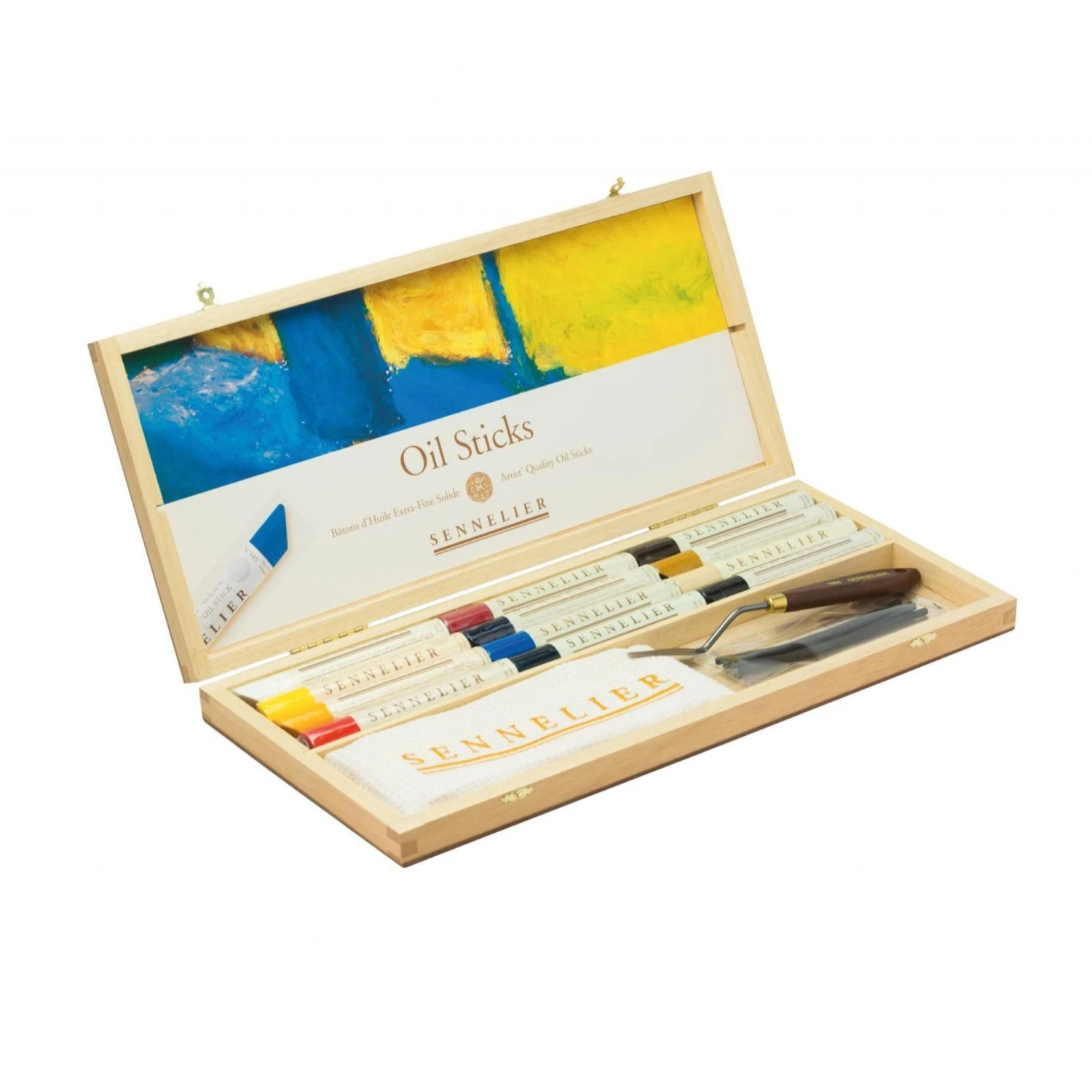 Sennelier Oil Sticks - Wooden Box Set 12 X 38ml 1 Sennelier Oil Sticks - Wooden Box Set 12 X 38ml