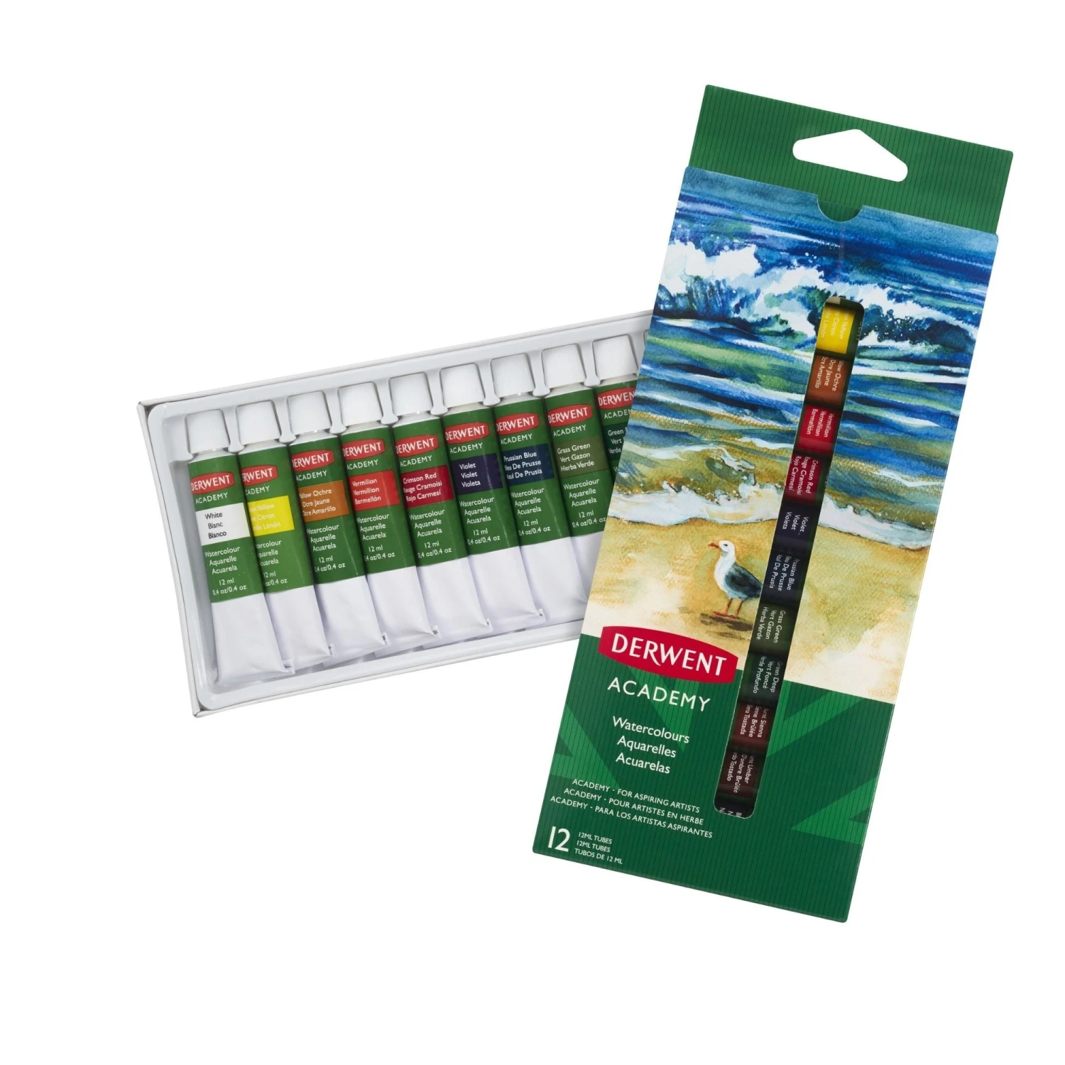 Derwent Academy Watercolour Paint Set 12 X 12ml 2 Derwent Academy Watercolour Paint Set 12 X 12ml - Image 2