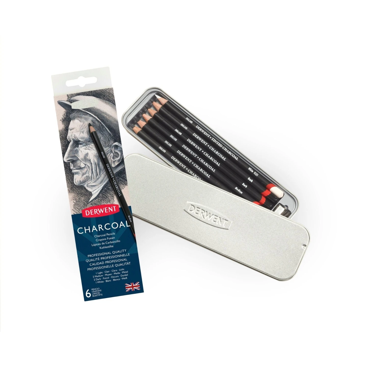 Derwent Charcoal Pencils Set Of 6 1 Derwent Charcoal Pencils Set Of 6