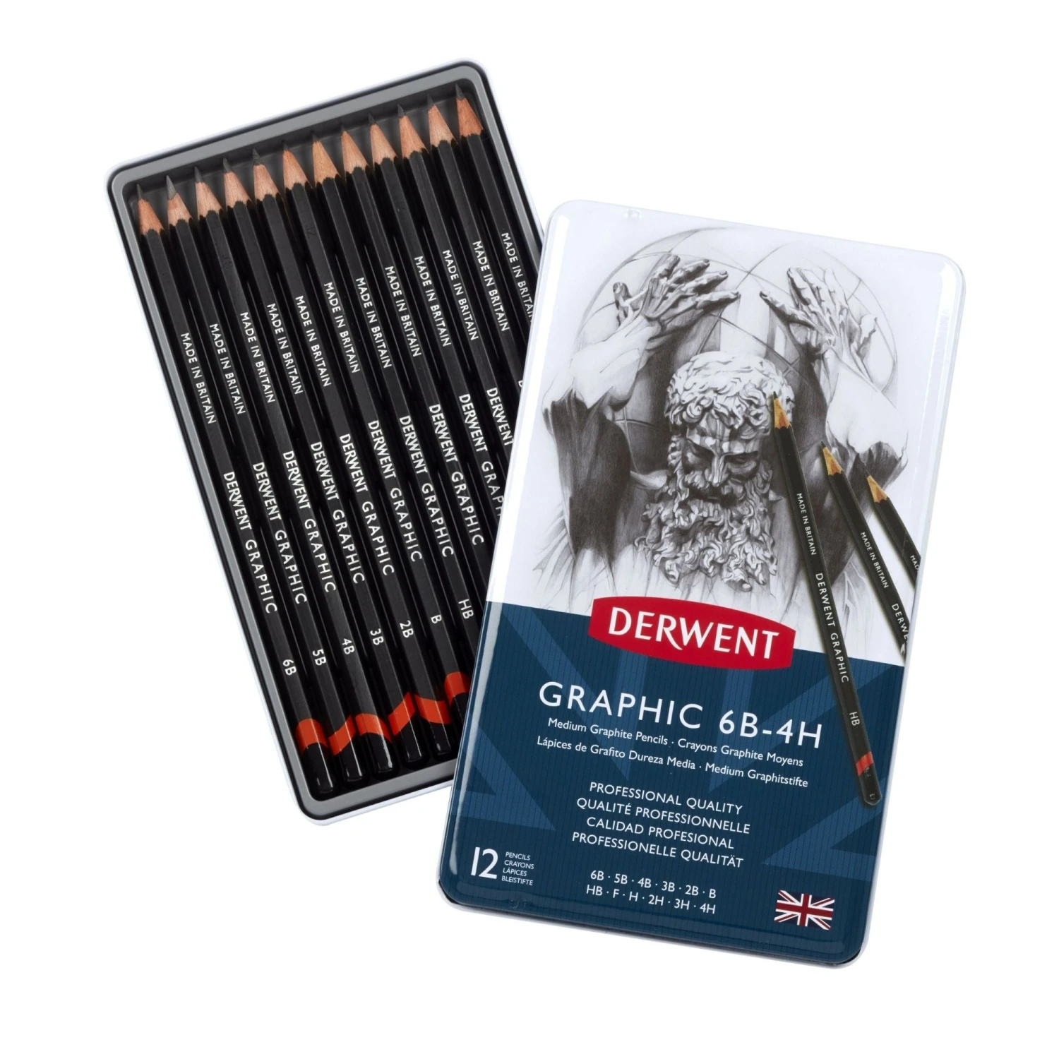 Derwent Medium Sketching Pencils - Set Of 12 2 Derwent Medium Sketching Pencils - Set Of 12 - Image 2