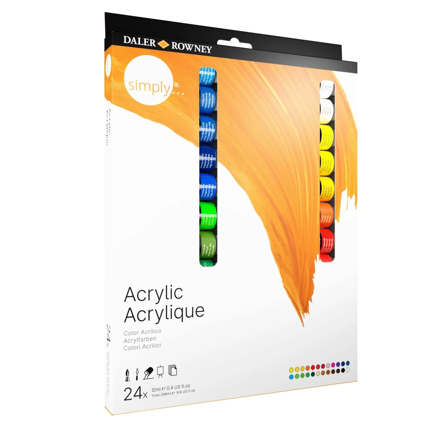 Daler-Rowney Simply Acrylic 24 X 12ml Set 2 Daler-Rowney Simply Acrylic 24 X 12ml Set - Image 2