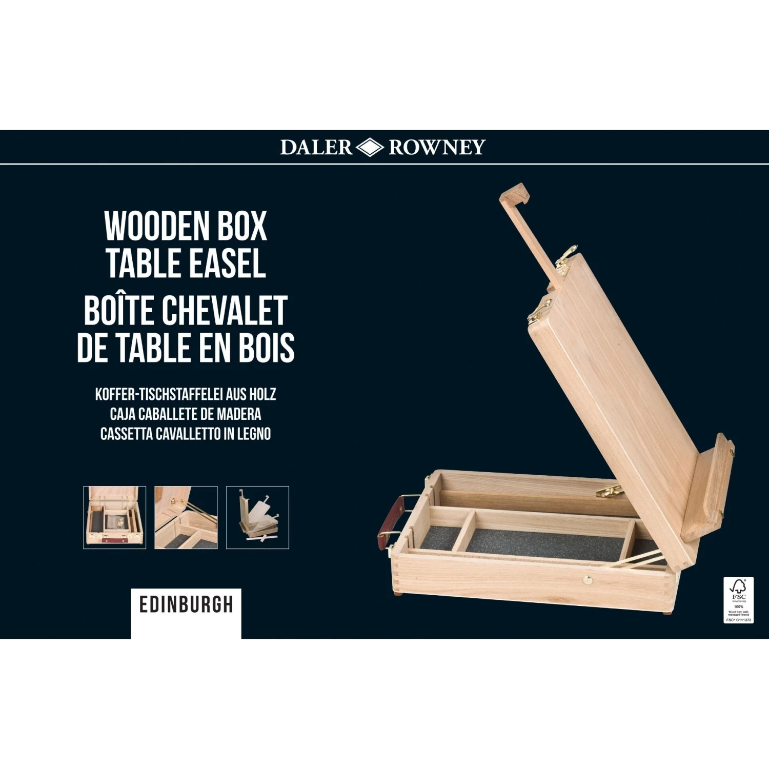 Daler-Rowney - Edinburgh Box Table Easel 2 Daler-Rowney - Edinburgh Box Table Easel - Image 2