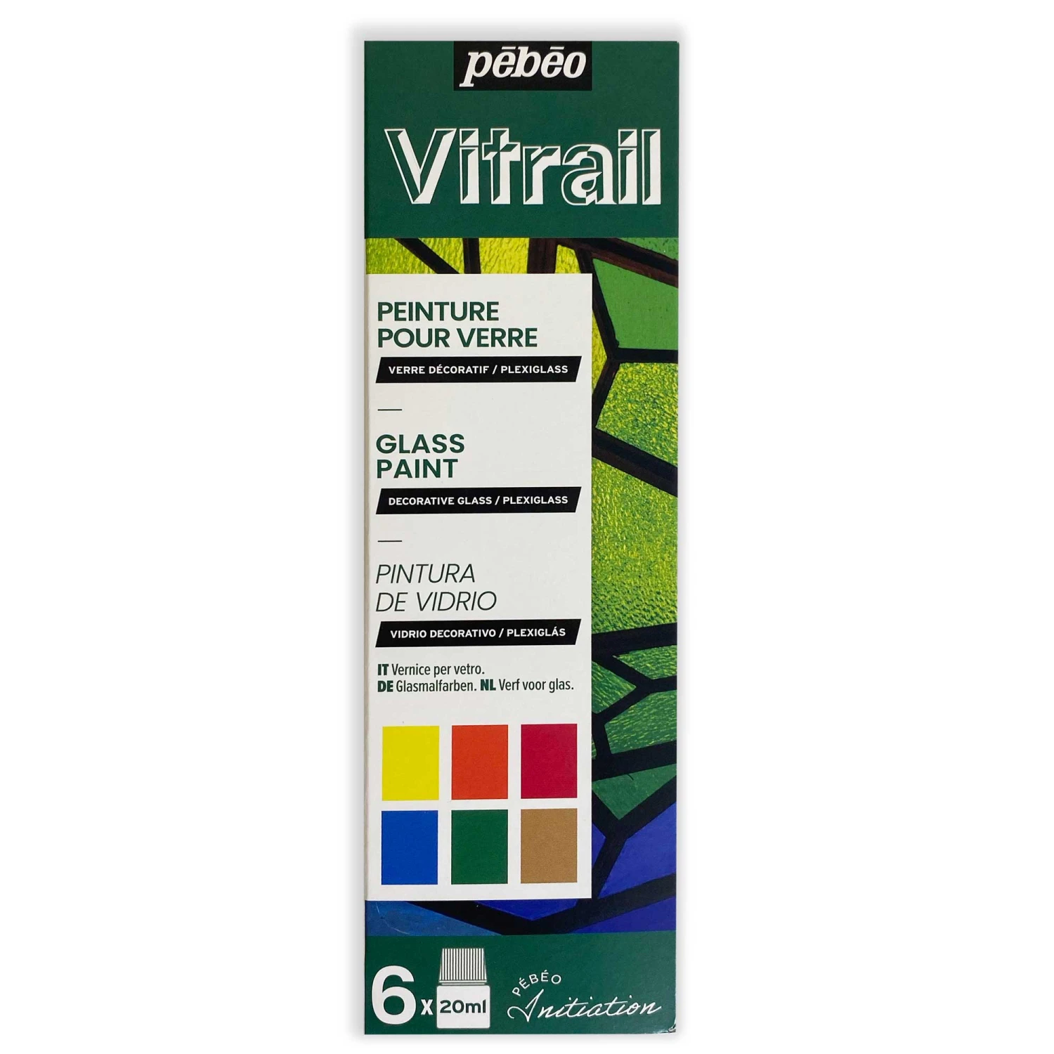 Pebeo Vitrail Initiation Glass Paint Set 6 X 20ml 1 Pebeo Vitrail Initiation Glass Paint Set 6 X 20ml