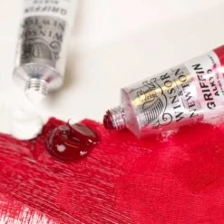 Winsor & Newton Griffin Alkyd Fast Drying Oil Colour 37ml - Series 2 -ARTdiscount WN GRIFFIN ALKYD TWO TUBES WITH ALIZARIN CRIMSON BLOB