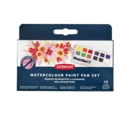 Derwent Watercolour Paint Pan Set Of 12 -ARTdiscount Watercolour Paint 12 Pan closed box