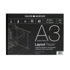 Daler-Rowney Layout Pad - 45gsm - 80 Sheets 6 Daler-Rowney Layout Pad - 45gsm - 80 Sheets -ARTdiscount a3 single