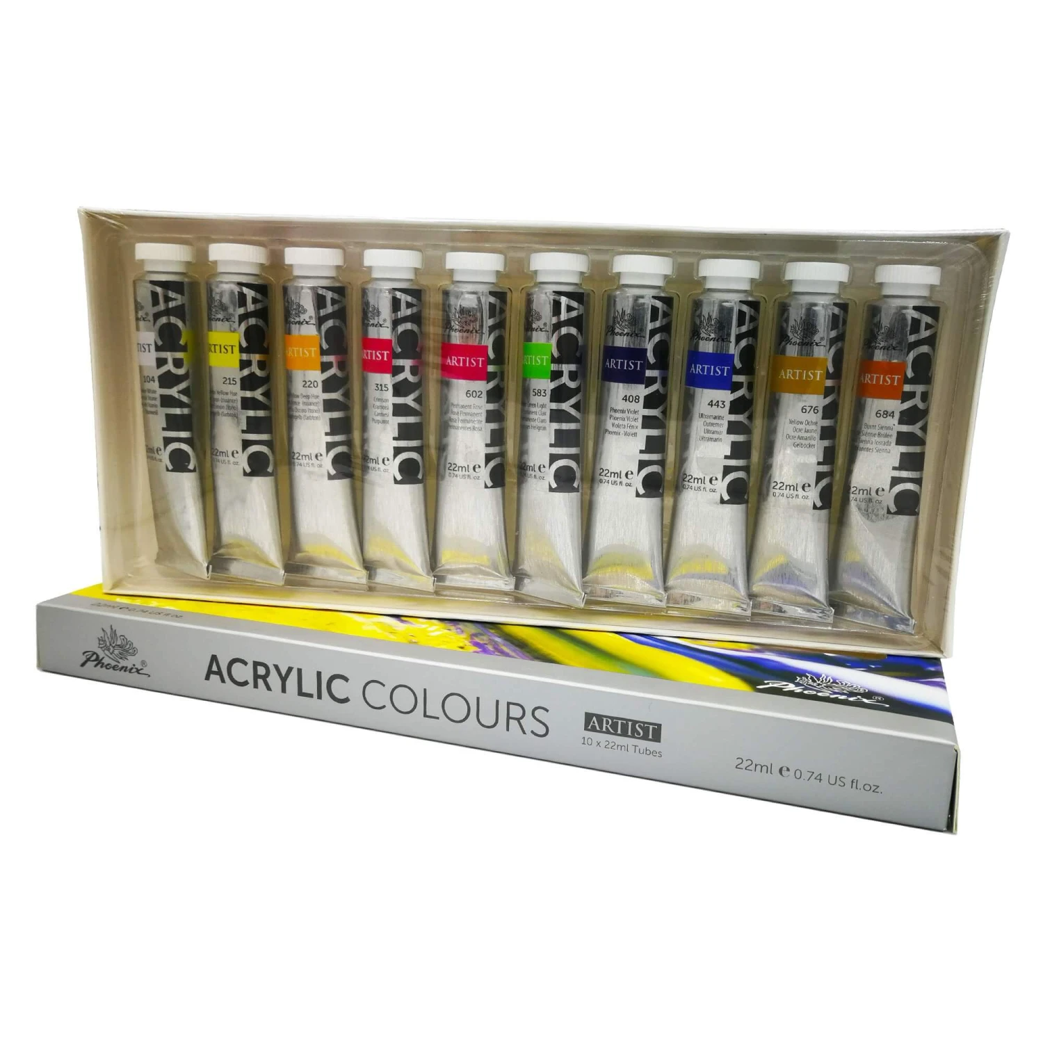 PHOENIX Studio Acrylic Paint Set For Artists - 10 X 22ml Tubes 2 PHOENIX Studio Acrylic Paint Set For Artists - 10 X 22ml Tubes - Image 2