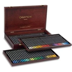 Caran D'Ache Museum Aquarelle Wooden Set Of 76 + 4 Doubled Colours