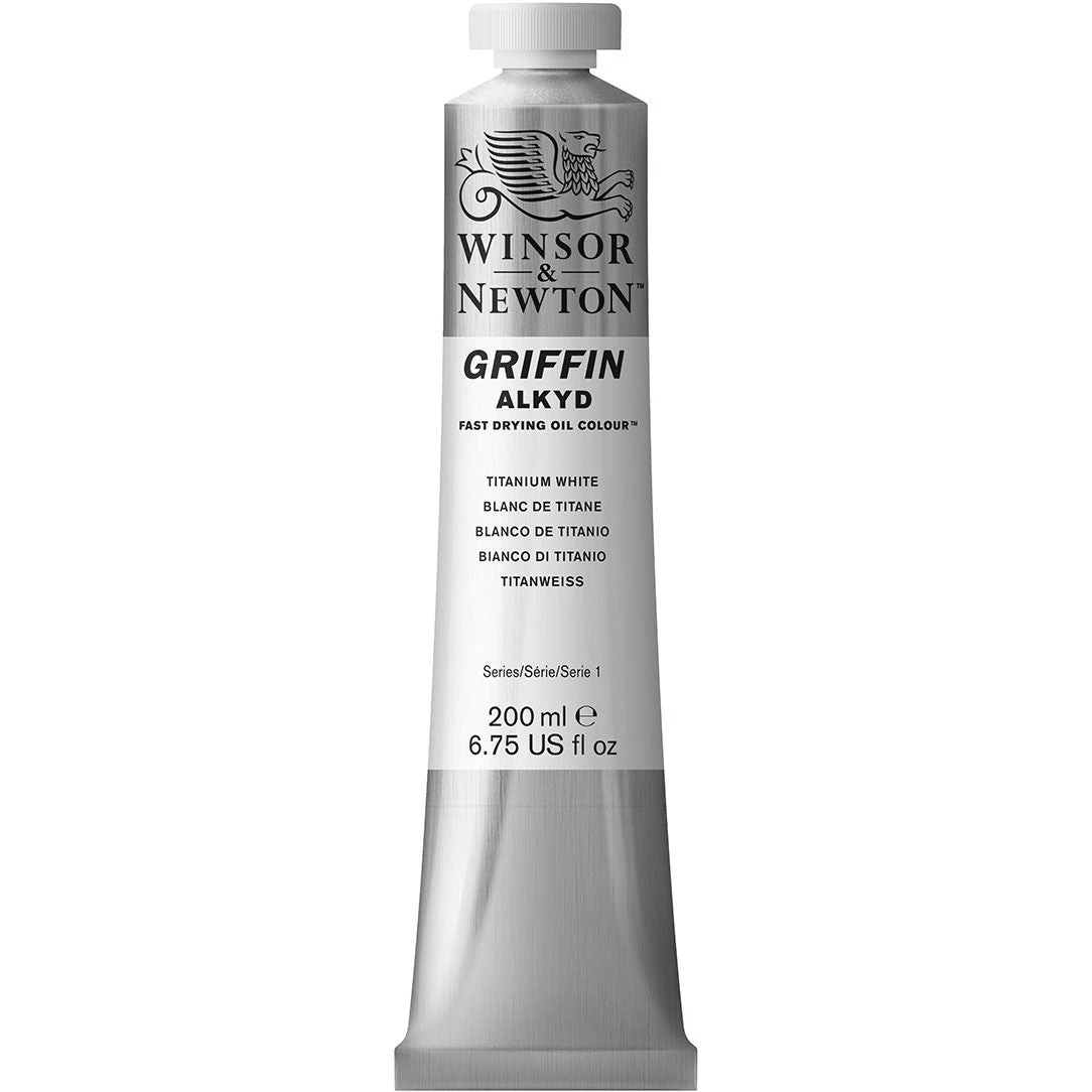 Winsor & Newton Griffin Alkyd Fast Drying Oil Colour 200ml - Titanium White 1 Winsor & Newton Griffin Alkyd Fast Drying Oil Colour 200ml - Titanium White