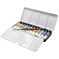 Sennelier Iridescent Extra Fine Watercolour - Metal Box Of 12 X 10ml Tubes