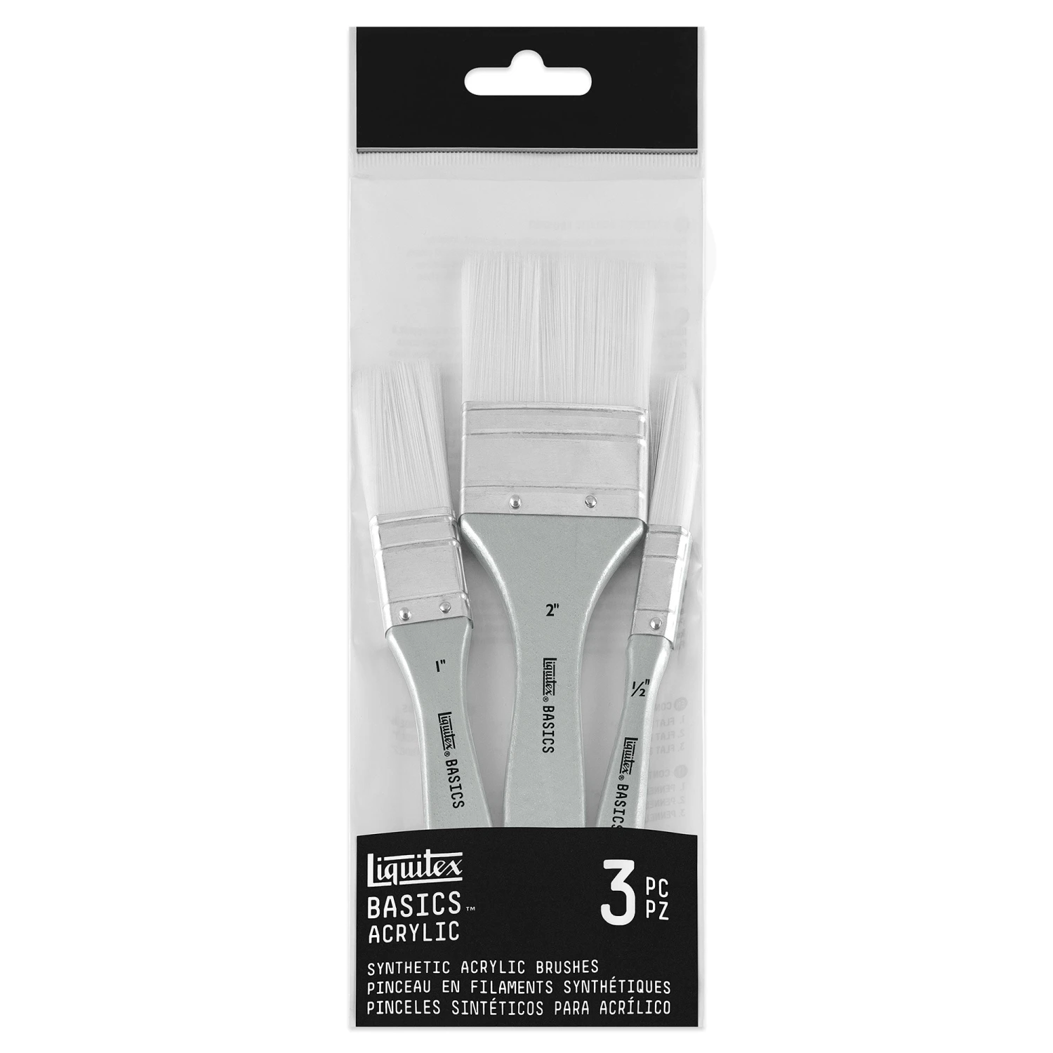 Liquitex Basics Synthetic Acrylic Brushes - Pack Of 3 1 Liquitex Basics Synthetic Acrylic Brushes - Pack Of 3