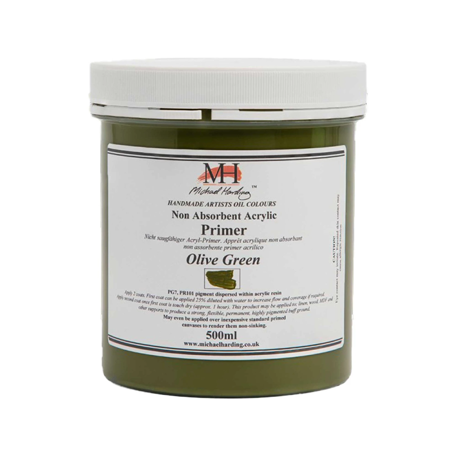 Michael Harding Non-Absorbent Acrylic Primer - Olive Green - 500ml 1 Michael Harding Non-Absorbent Acrylic Primer - Olive Green - 500ml