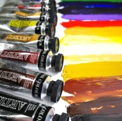 PHOENIX Studio Artist Oil Paint Set - 12 X 40ml Tubes -ARTdiscount oiltubes rainbow