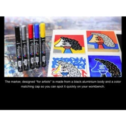 Pebeo 4Artist Set Of 5 Assorted METALLIC Colours (4mm) -ARTdiscount peb 6 2 01d073ca ac8a 4a56 b3ee 652dfe489962