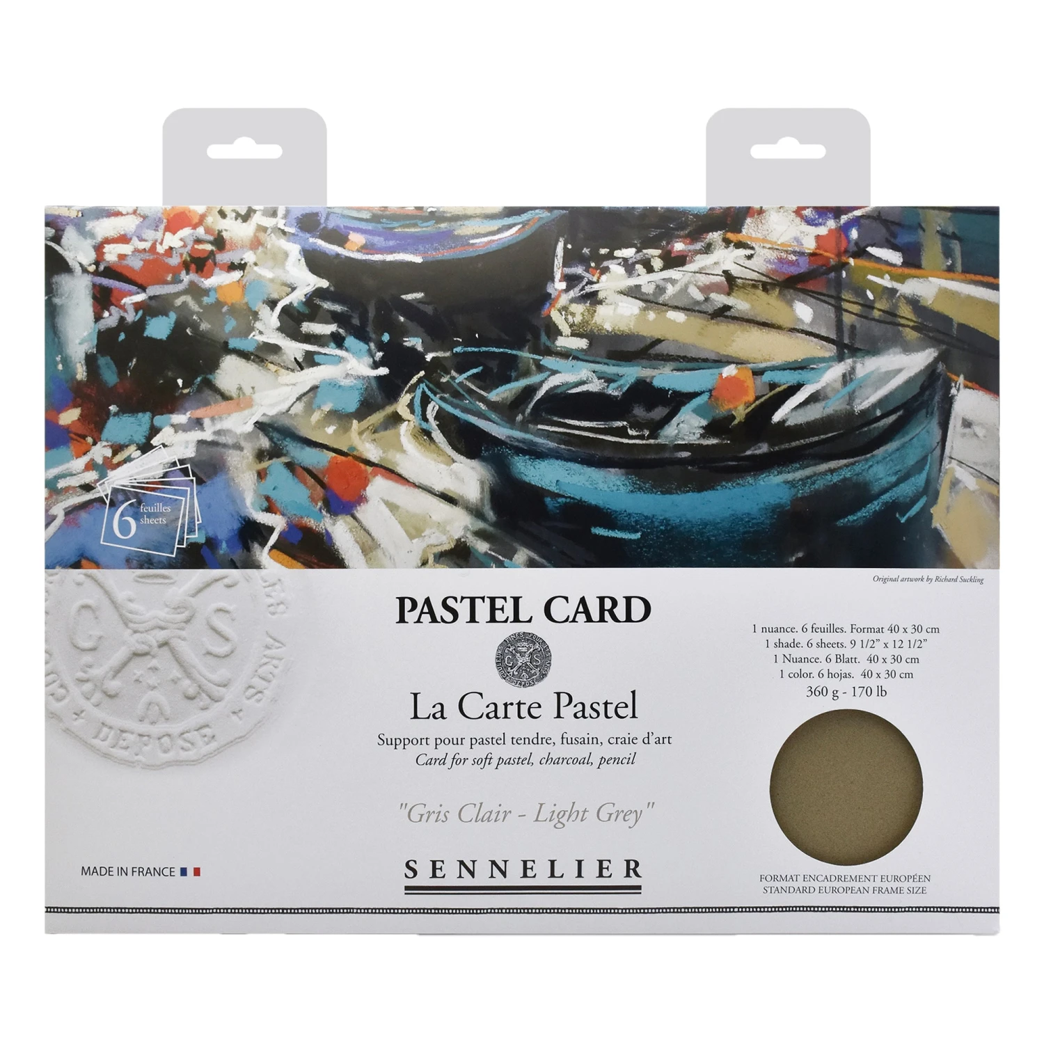 Sennelier Pastel Card - Light Grey - 360gsm/170lb - 6 Sheets 1 Sennelier Pastel Card - Light Grey - 360gsm/170lb - 6 Sheets