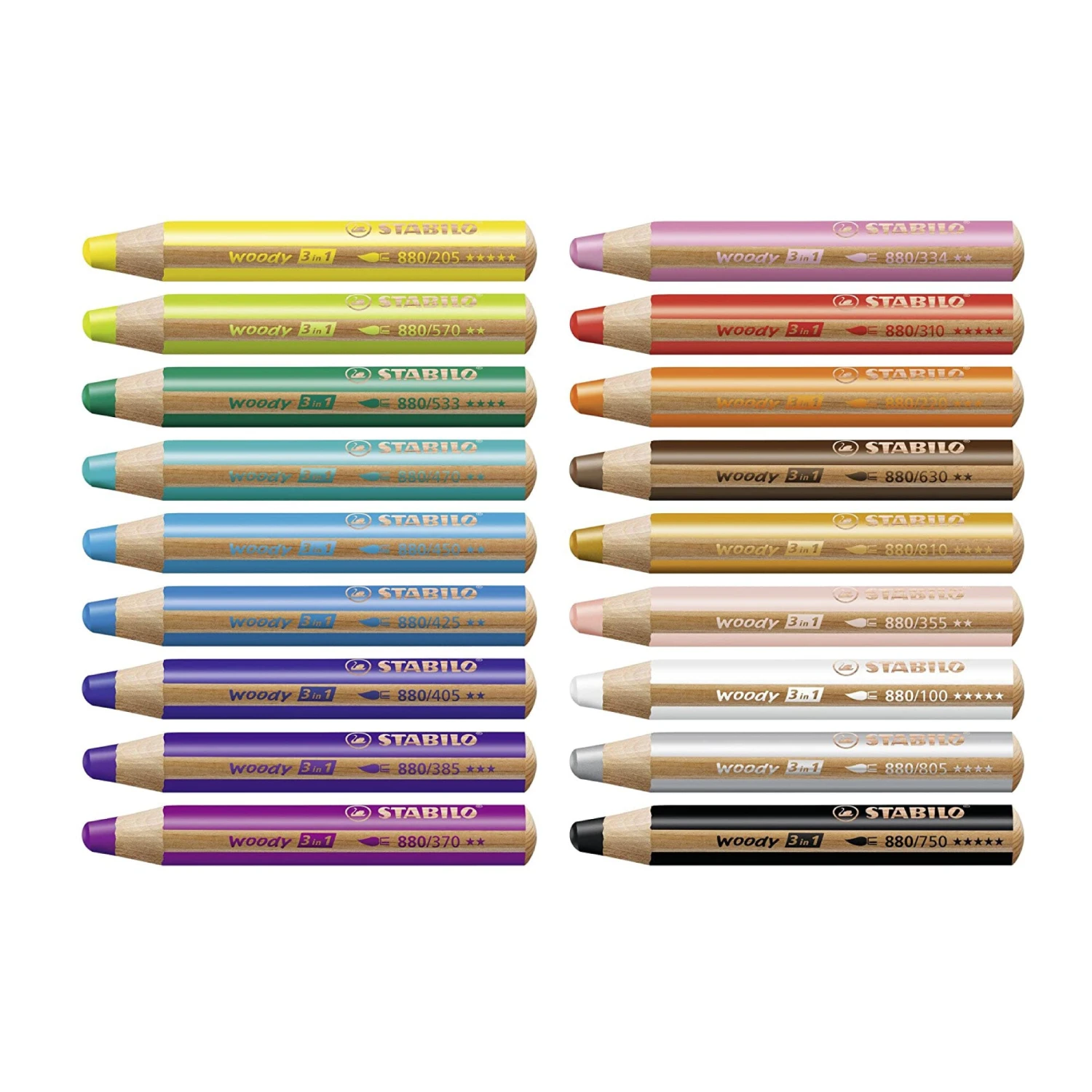 Stabilo Woody 3 In 1 Pencil Crayons (Set Of 18) 2 Stabilo Woody 3 In 1 Pencil Crayons (Set Of 18) - Image 2