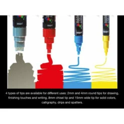 Pebeo 4Artist Set Of 5 Assorted METALLIC Colours (4mm) -ARTdiscount tips 6d17b990 d3cd 4cfd a01b 000516c00825